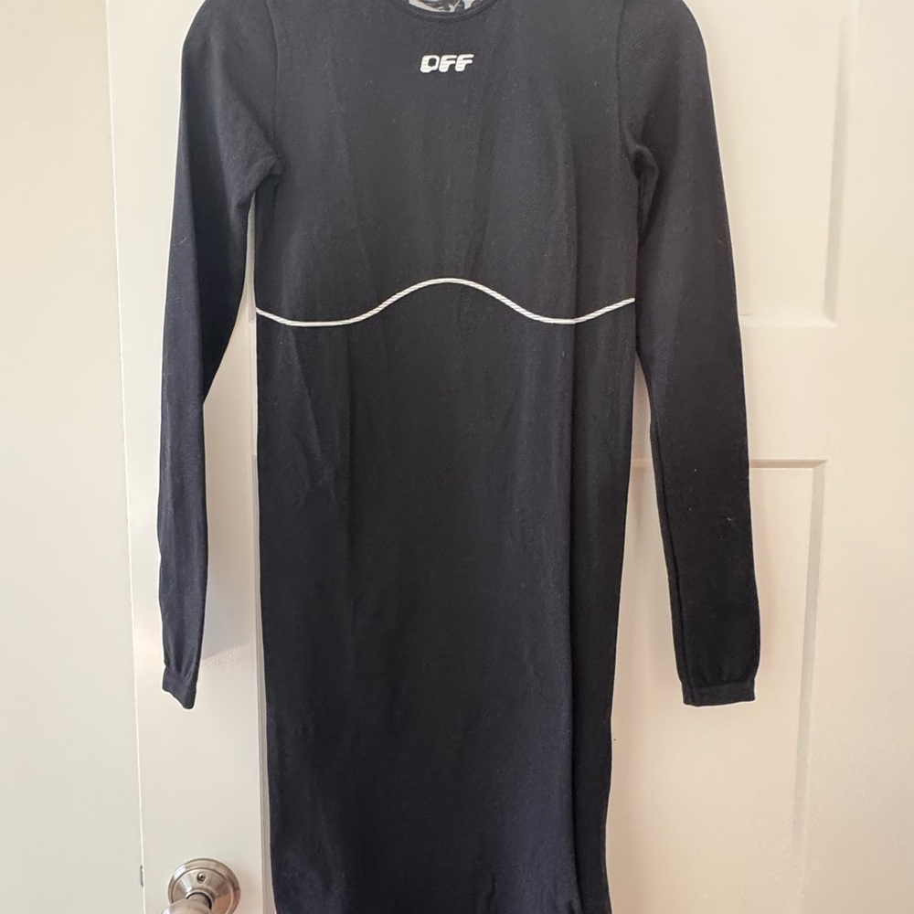 Off White Midi Long Sleeve Dress